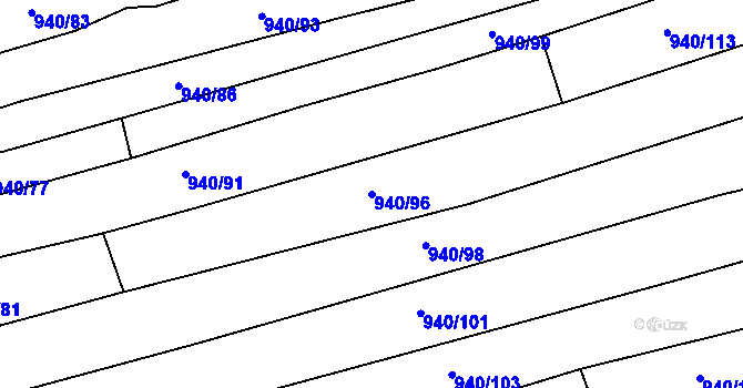 Parcela st. 940/96 v KÚ Morkůvky, Katastrální mapa