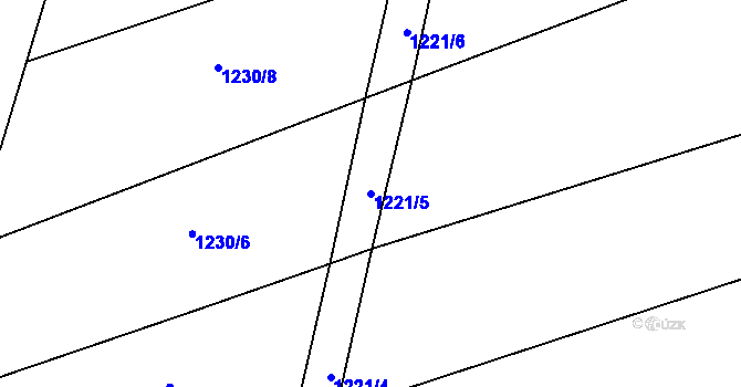 Parcela st. 1221/5 v KÚ Morkůvky, Katastrální mapa