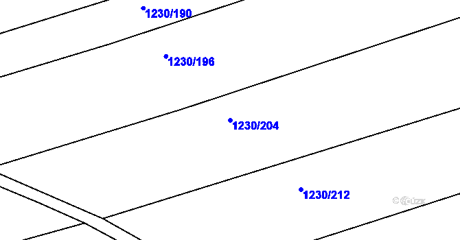 Parcela st. 1230/204 v KÚ Morkůvky, Katastrální mapa