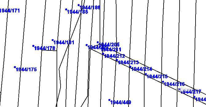 Parcela st. 1944/212 v KÚ Morkůvky, Katastrální mapa
