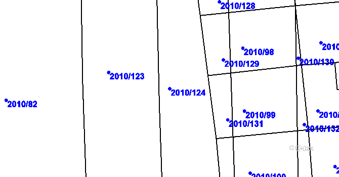 Parcela st. 2010/124 v KÚ Morkůvky, Katastrální mapa