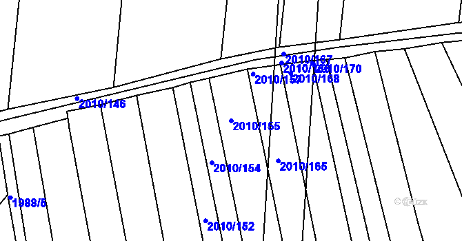 Parcela st. 2010/155 v KÚ Morkůvky, Katastrální mapa
