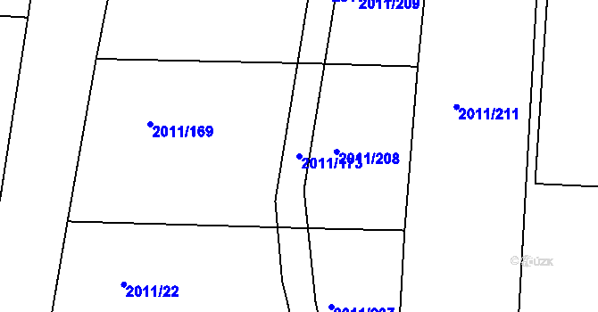 Parcela st. 2011/173 v KÚ Morkůvky, Katastrální mapa