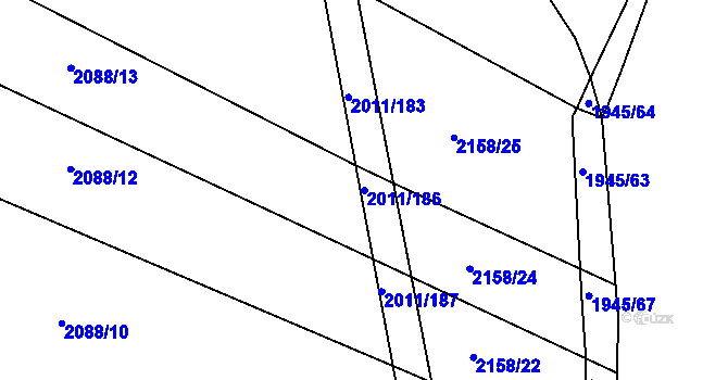 Parcela st. 2011/186 v KÚ Morkůvky, Katastrální mapa