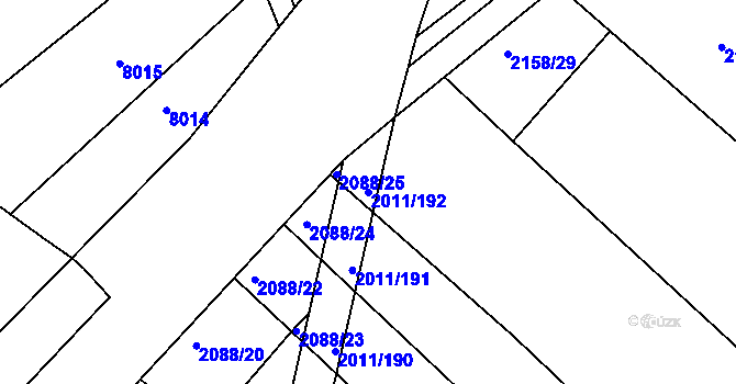 Parcela st. 2011/192 v KÚ Morkůvky, Katastrální mapa