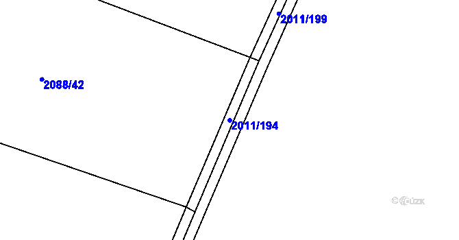 Parcela st. 2011/194 v KÚ Morkůvky, Katastrální mapa