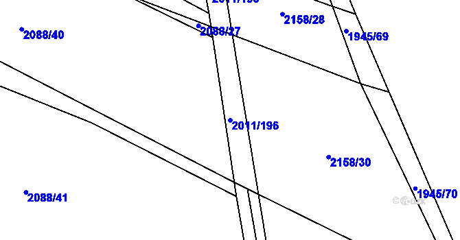 Parcela st. 2011/196 v KÚ Morkůvky, Katastrální mapa