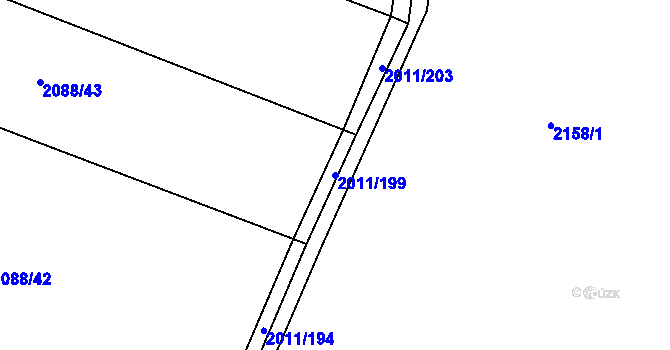 Parcela st. 2011/199 v KÚ Morkůvky, Katastrální mapa