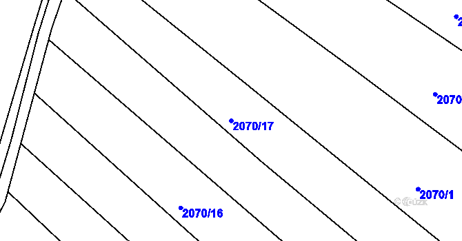 Parcela st. 2070/17 v KÚ Morkůvky, Katastrální mapa