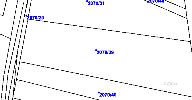 Parcela st. 2070/39 v KÚ Morkůvky, Katastrální mapa
