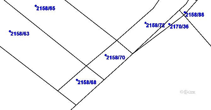 Parcela st. 2158/70 v KÚ Morkůvky, Katastrální mapa