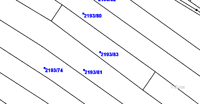 Parcela st. 2193/83 v KÚ Morkůvky, Katastrální mapa
