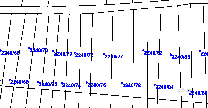 Parcela st. 2240/77 v KÚ Morkůvky, Katastrální mapa