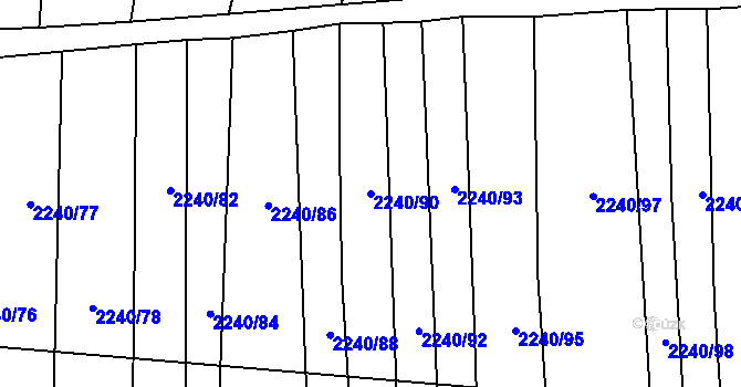 Parcela st. 2240/90 v KÚ Morkůvky, Katastrální mapa