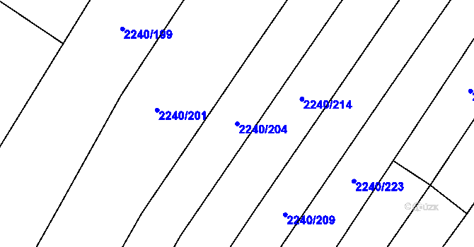 Parcela st. 2240/204 v KÚ Morkůvky, Katastrální mapa