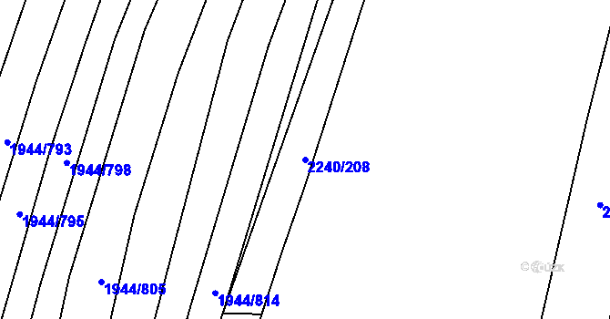 Parcela st. 2240/208 v KÚ Morkůvky, Katastrální mapa