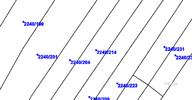 Parcela st. 2240/214 v KÚ Morkůvky, Katastrální mapa