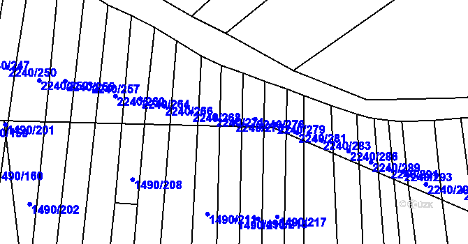 Parcela st. 2240/273 v KÚ Morkůvky, Katastrální mapa