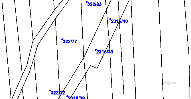 Parcela st. 2316/39 v KÚ Morkůvky, Katastrální mapa