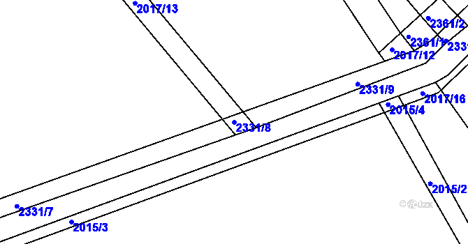 Parcela st. 2331/8 v KÚ Morkůvky, Katastrální mapa