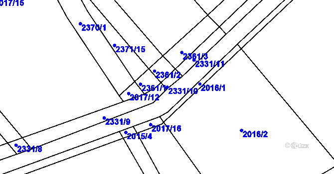 Parcela st. 2331/10 v KÚ Morkůvky, Katastrální mapa