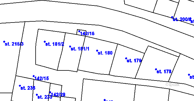Parcela st. 180 v KÚ Morkůvky, Katastrální mapa