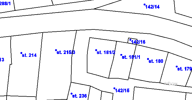 Parcela st. 181/2 v KÚ Morkůvky, Katastrální mapa