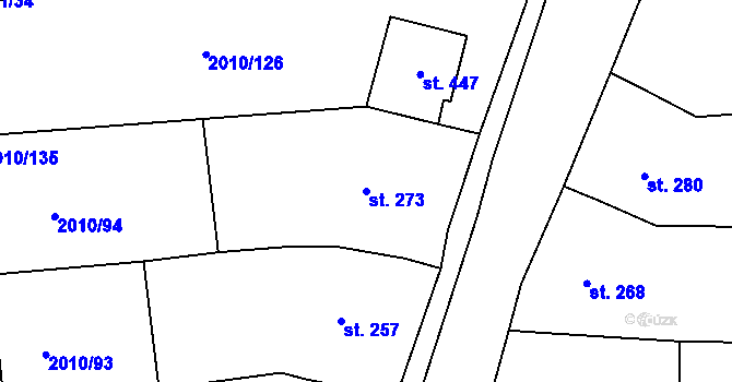 Parcela st. 273 v KÚ Morkůvky, Katastrální mapa