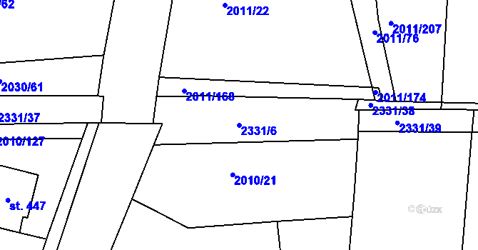 Parcela st. 2331/6 v KÚ Morkůvky, Katastrální mapa