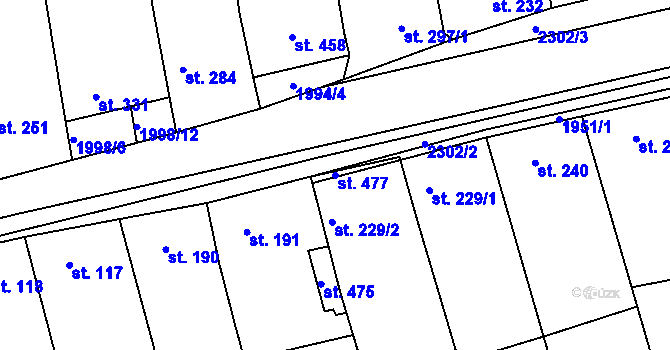 Parcela st. 477 v KÚ Morkůvky, Katastrální mapa