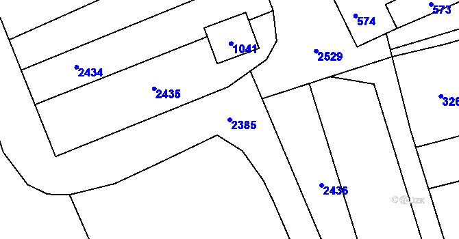 Parcela st. 2385 v KÚ Mořice, Katastrální mapa