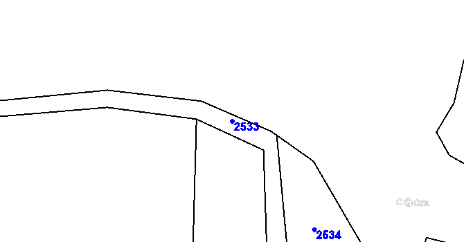 Parcela st. 2533 v KÚ Mořice, Katastrální mapa