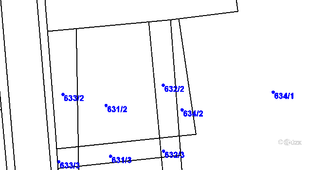 Parcela st. 632/2 v KÚ Mořice, Katastrální mapa