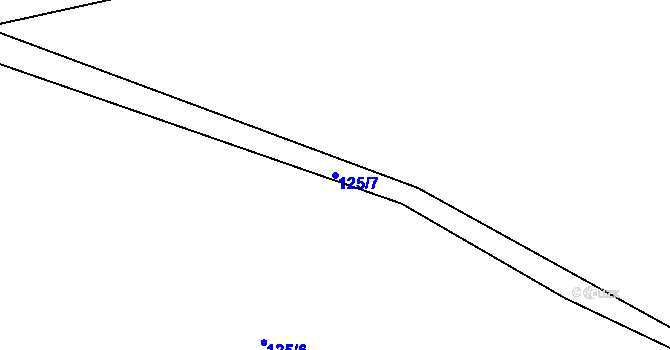 Parcela st. 125/7 v KÚ Mořina, Katastrální mapa