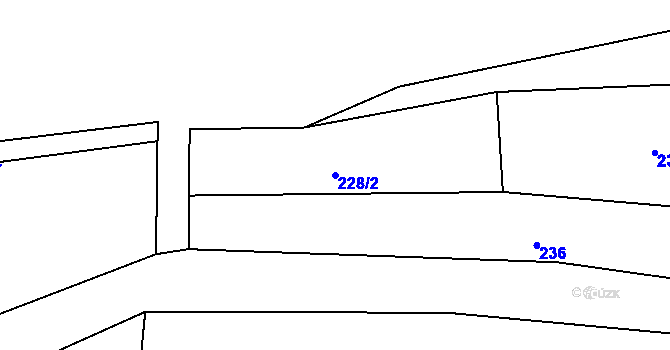 Parcela st. 228/2 v KÚ Mořina, Katastrální mapa