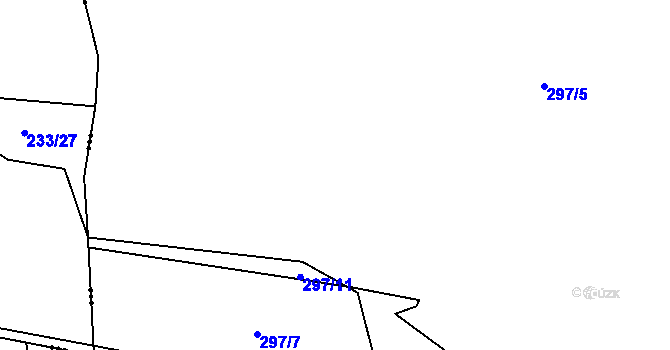 Parcela st. 297/5 v KÚ Mořina, Katastrální mapa