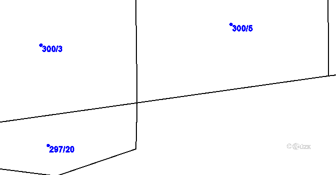 Parcela st. 300/4 v KÚ Mořina, Katastrální mapa