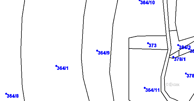 Parcela st. 364/9 v KÚ Mořinka, Katastrální mapa
