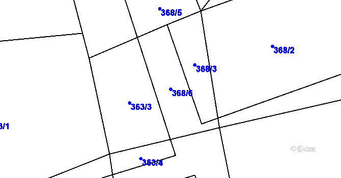 Parcela st. 368/6 v KÚ Mořinka, Katastrální mapa