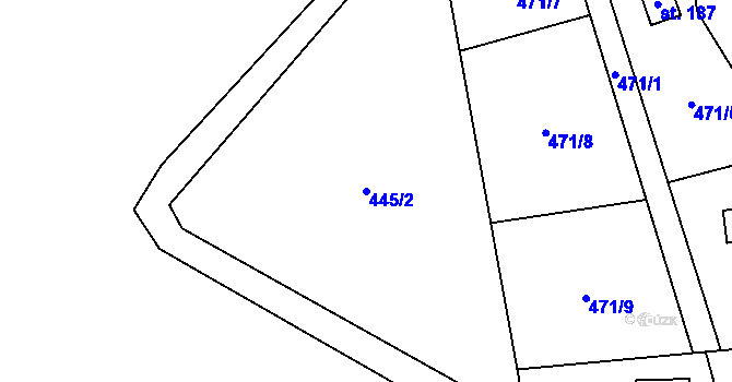 Parcela st. 445/2 v KÚ Mořinka, Katastrální mapa