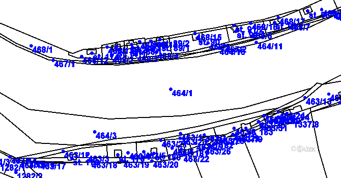 Parcela st. 464/1 v KÚ Mořinka, Katastrální mapa