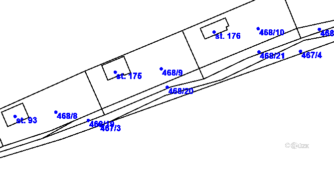 Parcela st. 468/20 v KÚ Mořinka, Katastrální mapa