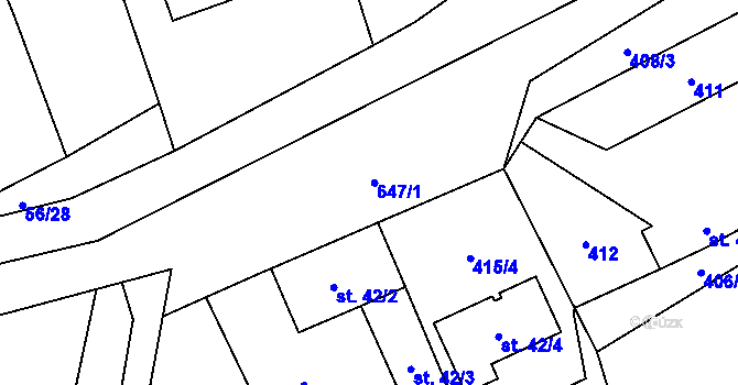 Parcela st. 408/6 v KÚ Mořinka, Katastrální mapa