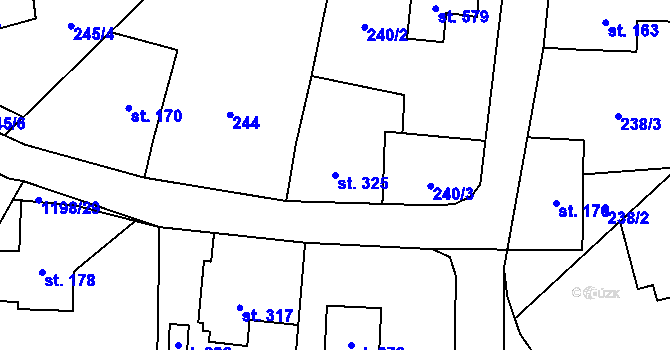 Parcela st. 325 v KÚ Mořkov, Katastrální mapa