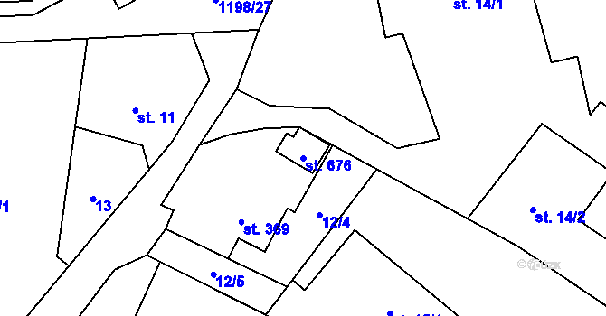 Parcela st. 676 v KÚ Mořkov, Katastrální mapa