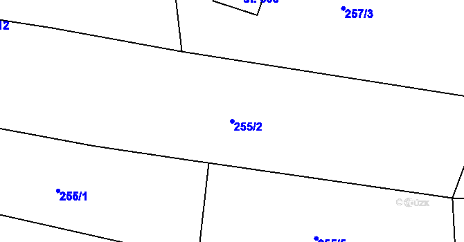 Parcela st. 255/2 v KÚ Mořkov, Katastrální mapa