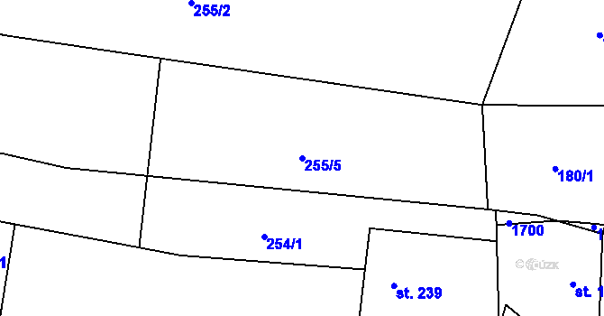 Parcela st. 255/5 v KÚ Mořkov, Katastrální mapa