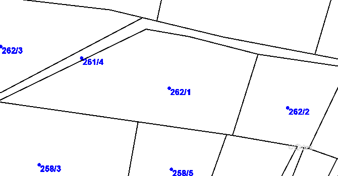 Parcela st. 262/1 v KÚ Mořkov, Katastrální mapa
