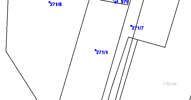 Parcela st. 271/1 v KÚ Mořkov, Katastrální mapa