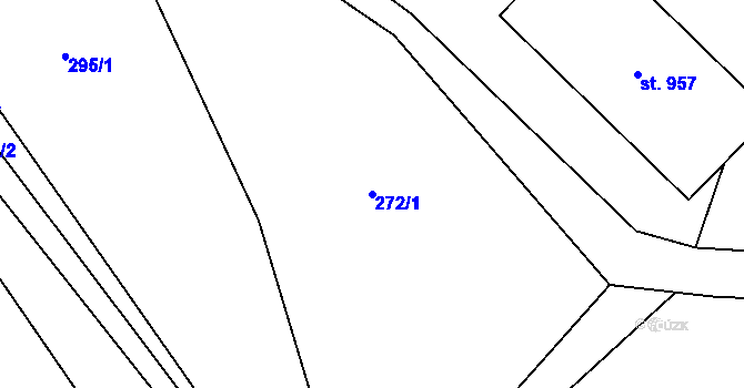 Parcela st. 272/1 v KÚ Mořkov, Katastrální mapa